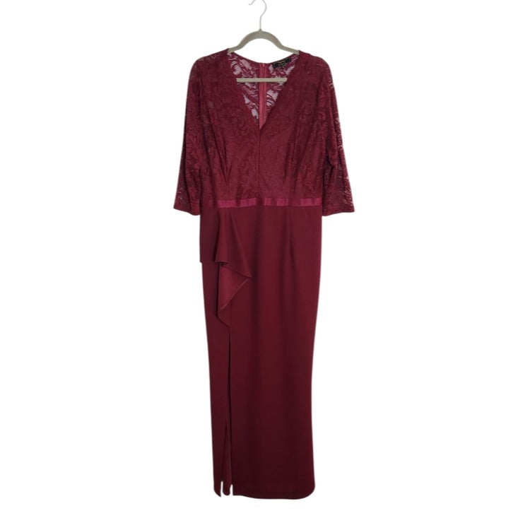 Missmay Burgundy Wine Lace Formal Maxi Dress Size 2XL