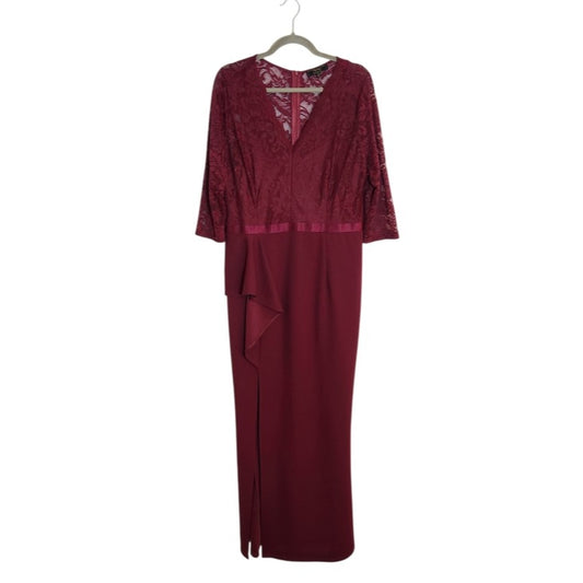 Missmay Burgundy Wine Lace Formal Maxi Dress Size 2XL