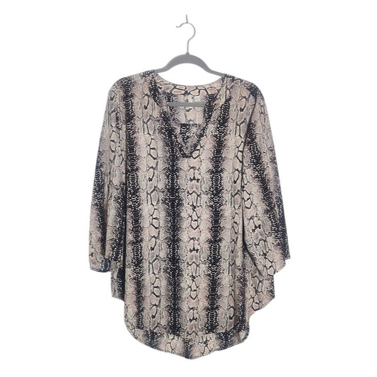 Cato Blush Pink and Black Snakeskin Print Blouse Size 18/20W