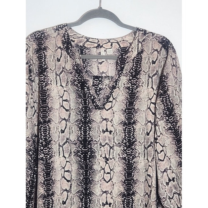 Cato Blush Pink and Black Snakeskin Print Blouse Size 18/20W