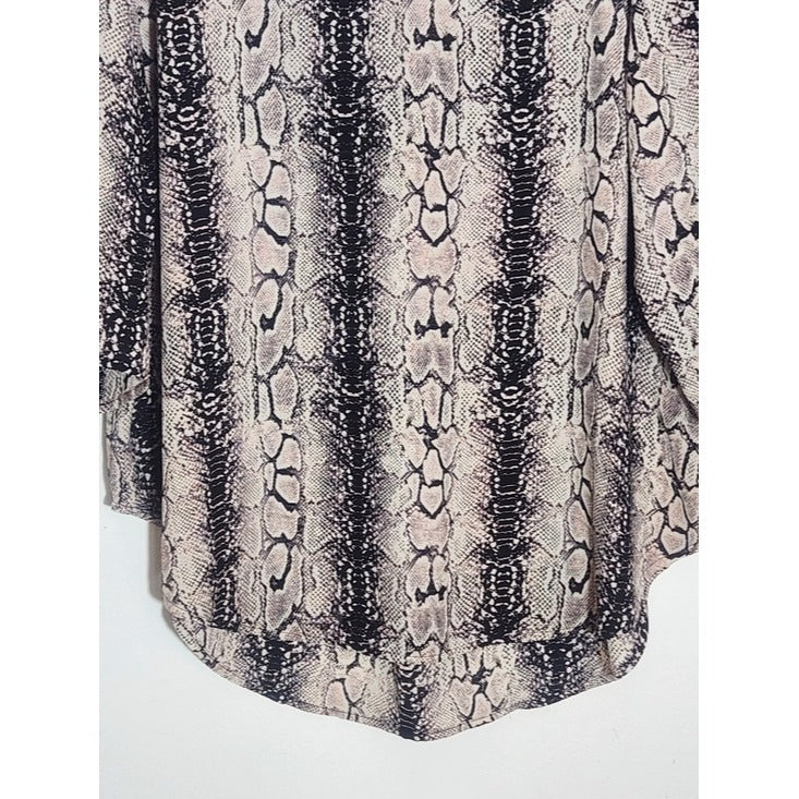 Cato Blush Pink and Black Snakeskin Print Blouse Size 18/20W