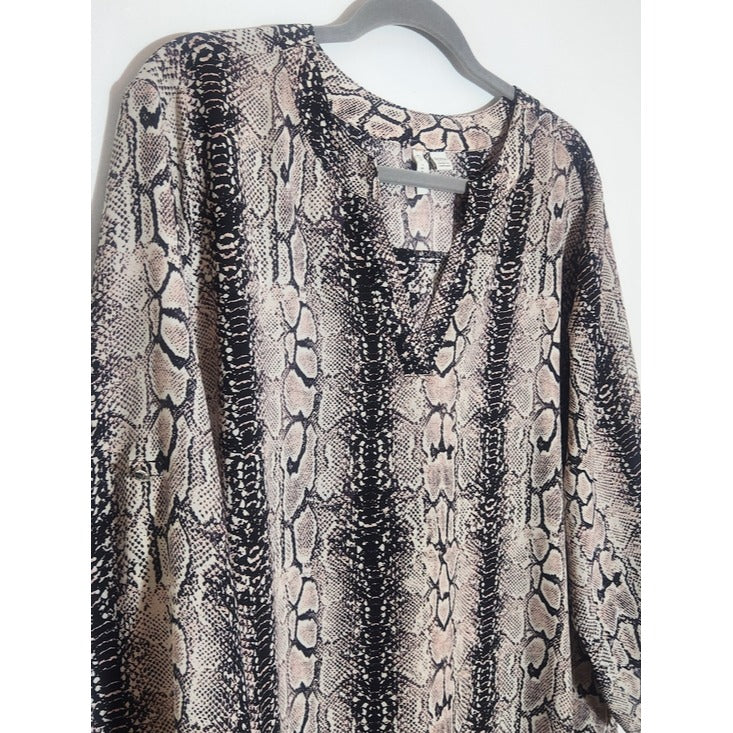 Cato Blush Pink and Black Snakeskin Print Blouse Size 18/20W