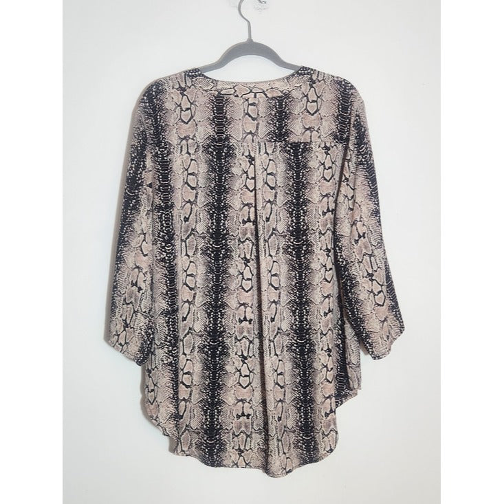 Cato Blush Pink and Black Snakeskin Print Blouse Size 18/20W