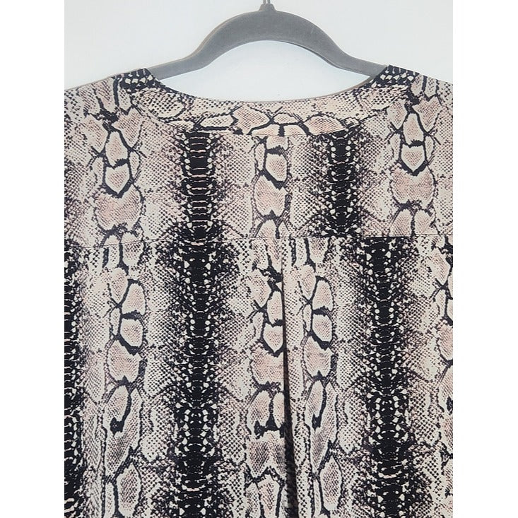 Cato Blush Pink and Black Snakeskin Print Blouse Size 18/20W