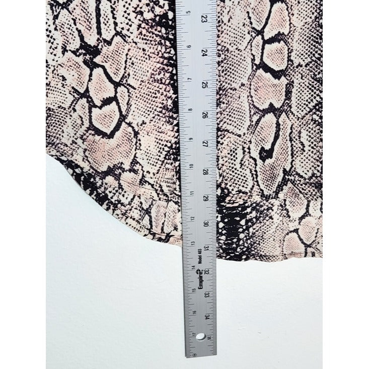 Cato Blush Pink and Black Snakeskin Print Blouse Size 18/20W