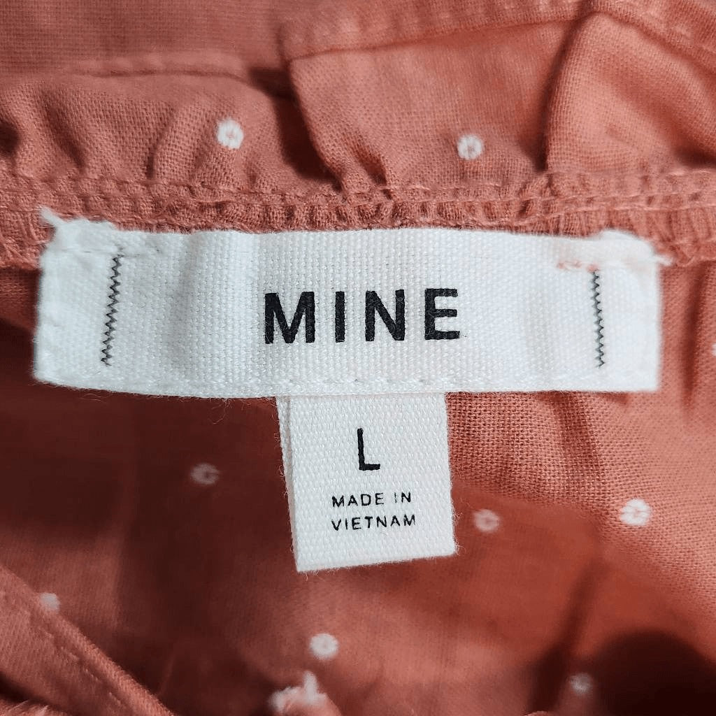 Mine Terra Cotta Sleeveless Blouse with Embroidered Details NWOT Size Large