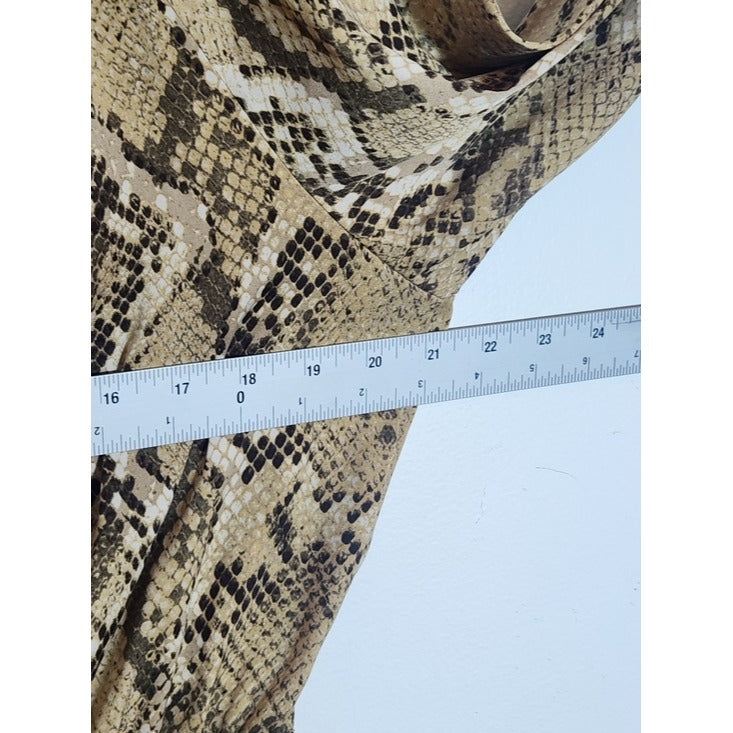 H&M Brown Snakeskin Print Blouse Size 8 Medium