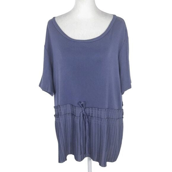 Simply Vera Vera Wang Blue Pleated Blouse Size XXL Plus Size Pleated Top