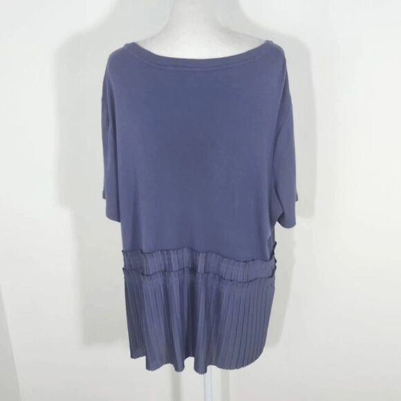 Simply Vera Vera Wang Blue Pleated Blouse Size XXL Plus Size Pleated Top