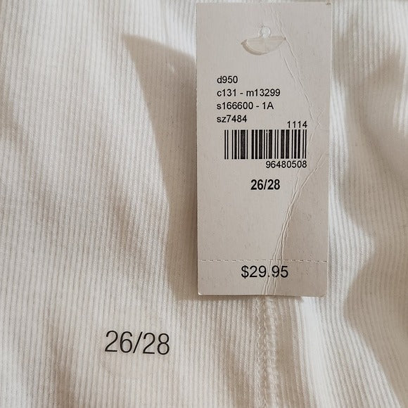 Lane Bryant White Embellished Tank Top Size 26/28 White Ribbed Knit Tank New