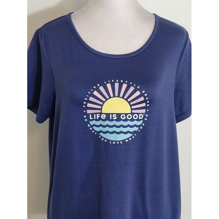 Life is Good Navy Graphic Short Sleeve Sleep Tee Size Small
