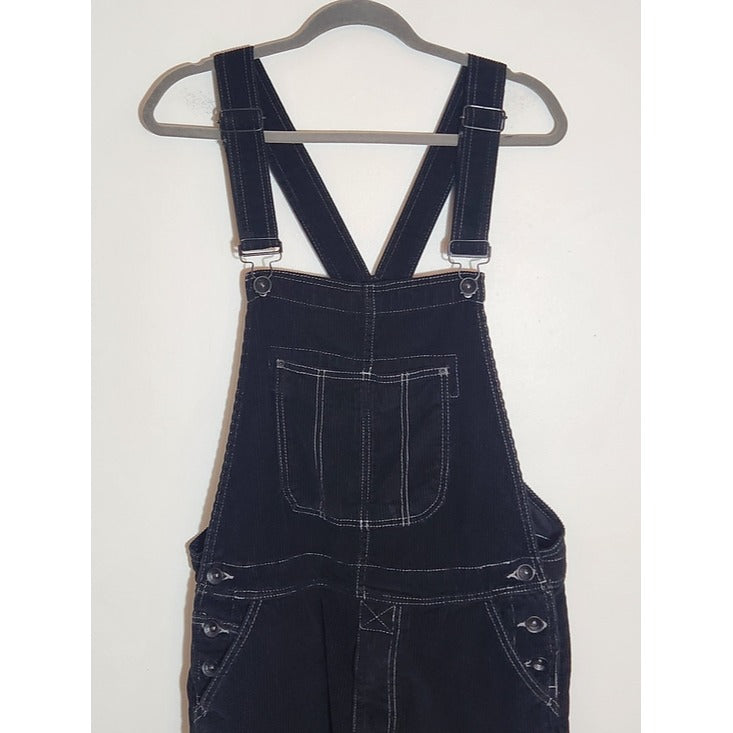 BDG Mens Black Corduroy Overalls with Contrast Stitching Size 32