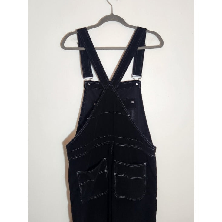 BDG Mens Black Corduroy Overalls with Contrast Stitching Size 32