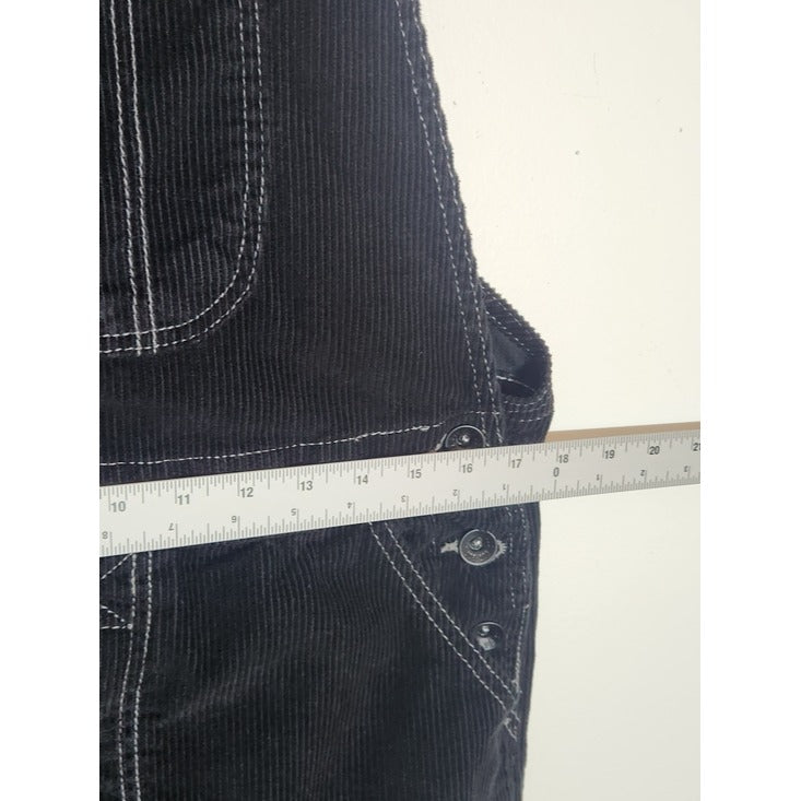 BDG Mens Black Corduroy Overalls with Contrast Stitching Size 32