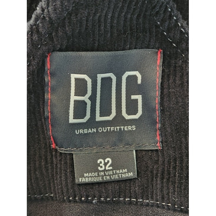 BDG Mens Black Corduroy Overalls with Contrast Stitching Size 32