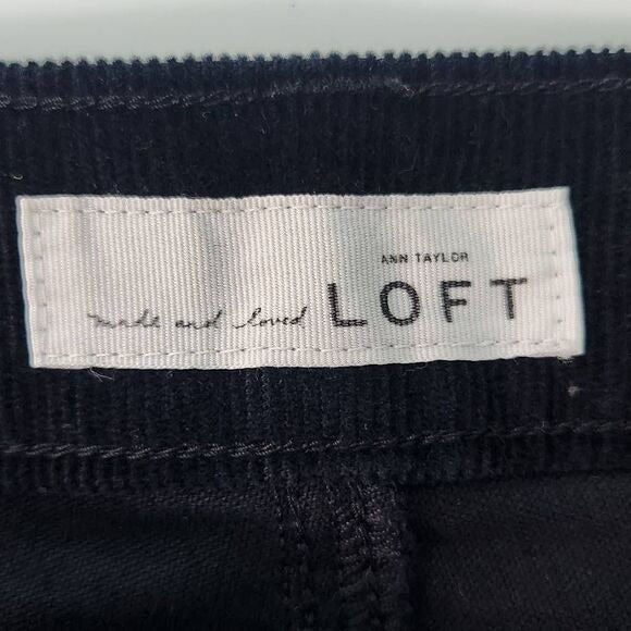 Loft Black Corduroy Pants Size 10 Black Skinny Ankle Corduroy Pants