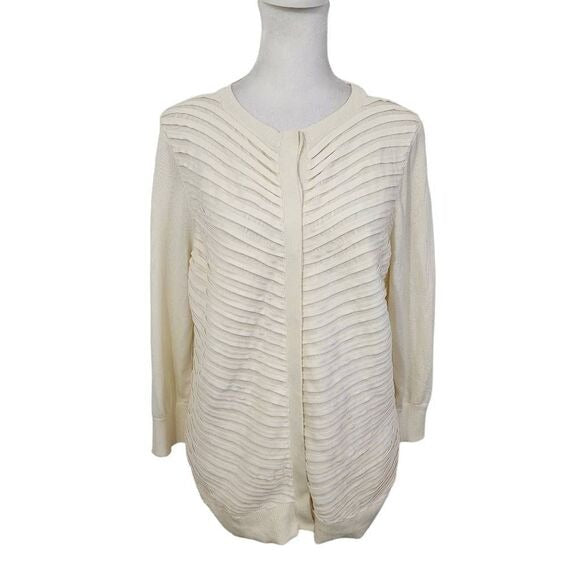 H By Halston Cream Cardigan Sweater Size Medium Cream Sweater
