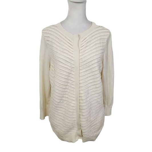 H By Halston Cream Cardigan Sweater Size Medium Cream Sweater