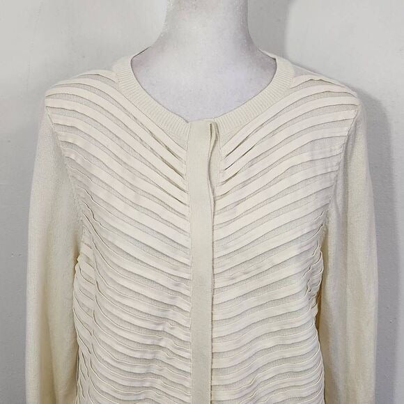 H By Halston Cream Cardigan Sweater Size Medium Cream Sweater