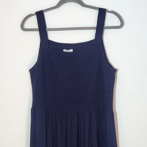 Maurices Navy Sleeveless Sundress with Eyelet Details and Smocked Top Size XXL