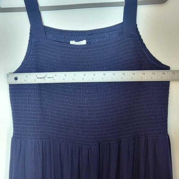 Maurices Navy Sleeveless Sundress with Eyelet Details and Smocked Top Size XXL