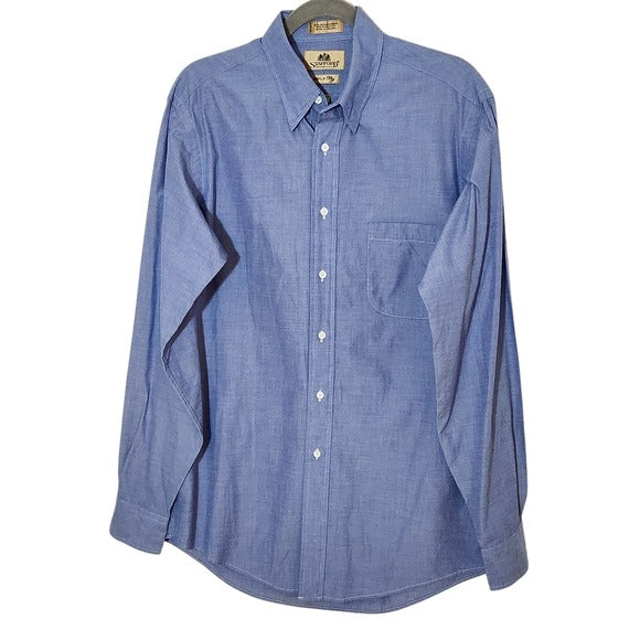 Stafford Blue Dress Shirt with One Pocket Size 15 1/2