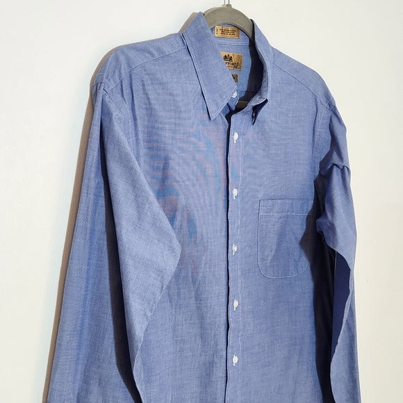 Stafford Blue Dress Shirt with One Pocket Size 15 1/2
