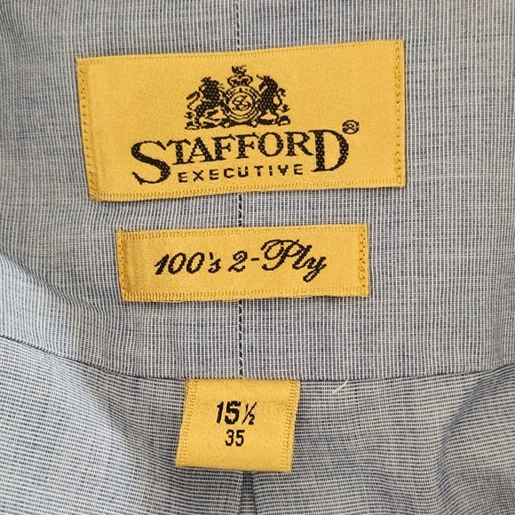 Stafford Blue Dress Shirt with One Pocket Size 15 1/2