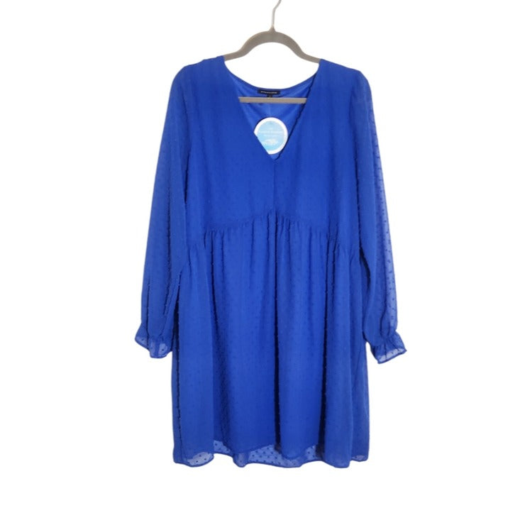 Staccato Blue Swiss Dot Mini Dress Size Large NWOT Wedding Guest Dress