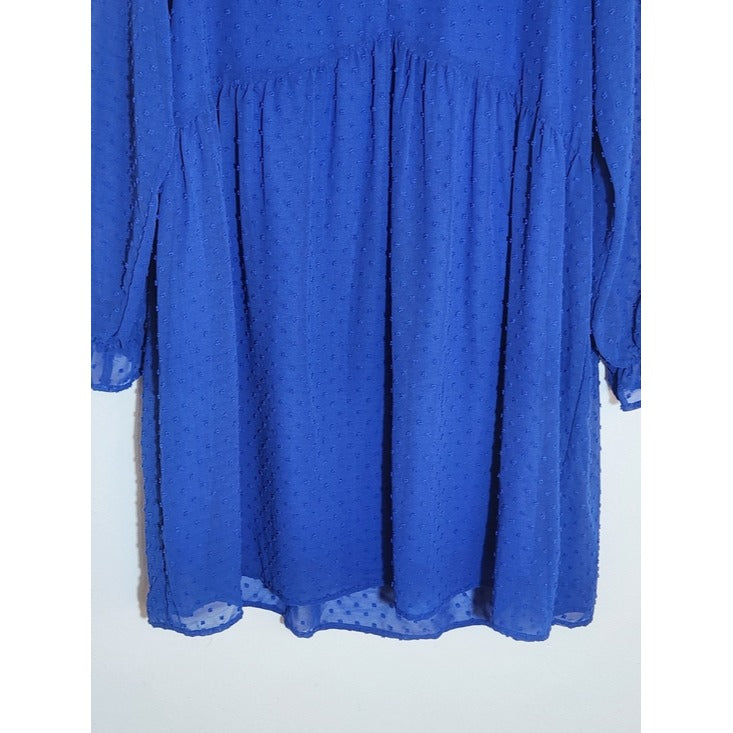 Staccato Blue Swiss Dot Mini Dress Size Large NWOT Wedding Guest Dress