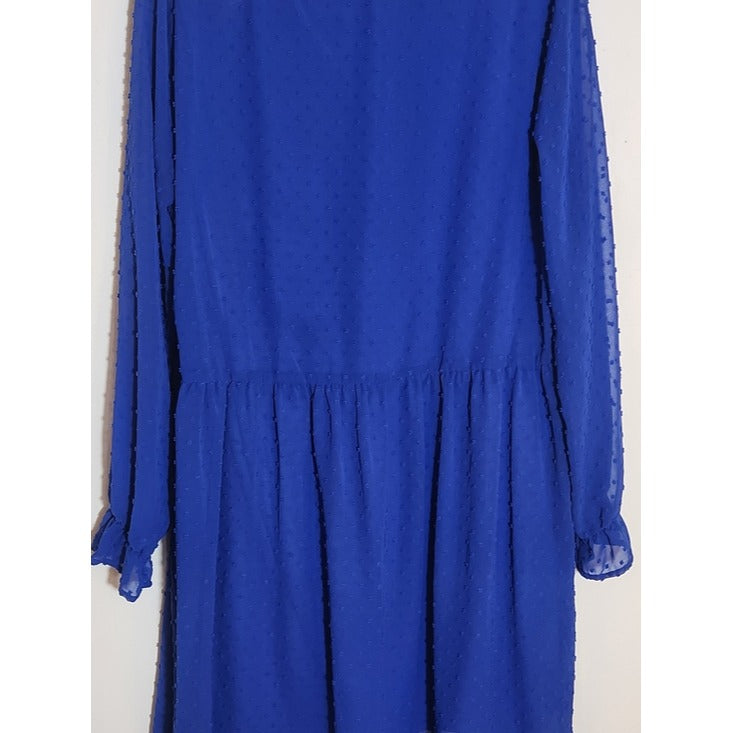 Staccato Blue Swiss Dot Mini Dress Size Large NWOT Wedding Guest Dress