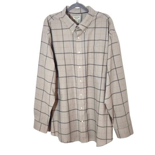 St. John’s Bay Mens Long Sleeve Plaid Shirt Size 3XL Tall