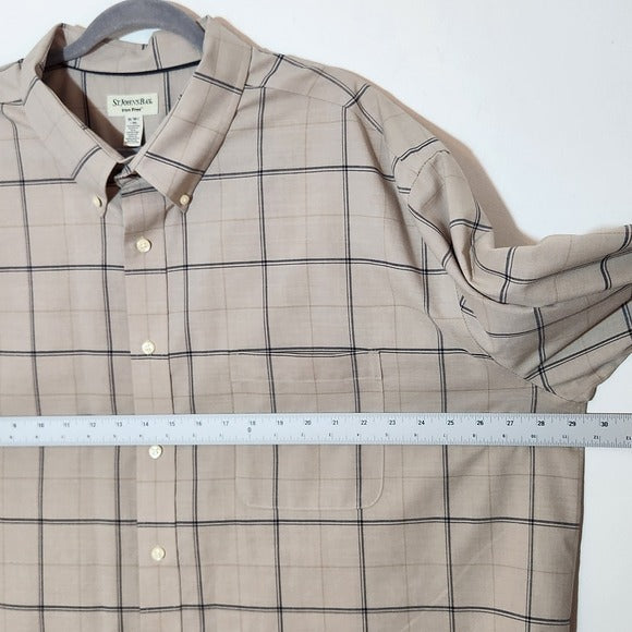 St. John’s Bay Mens Long Sleeve Plaid Shirt Size 3XL Tall
