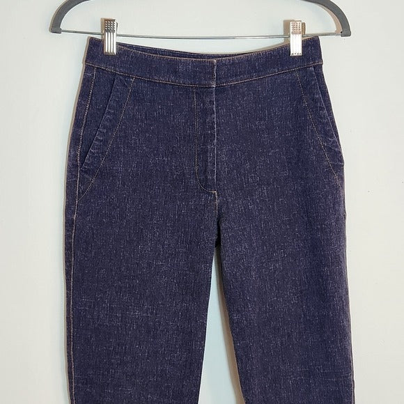 Pearl by Lela Rose Dark Wash Stretch Denim Ankle Jeans Size 0