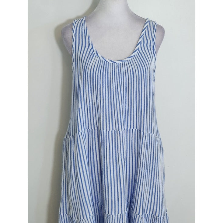Universal Thread Blue and White Stripe Sleeveless Mini Dress Size XL