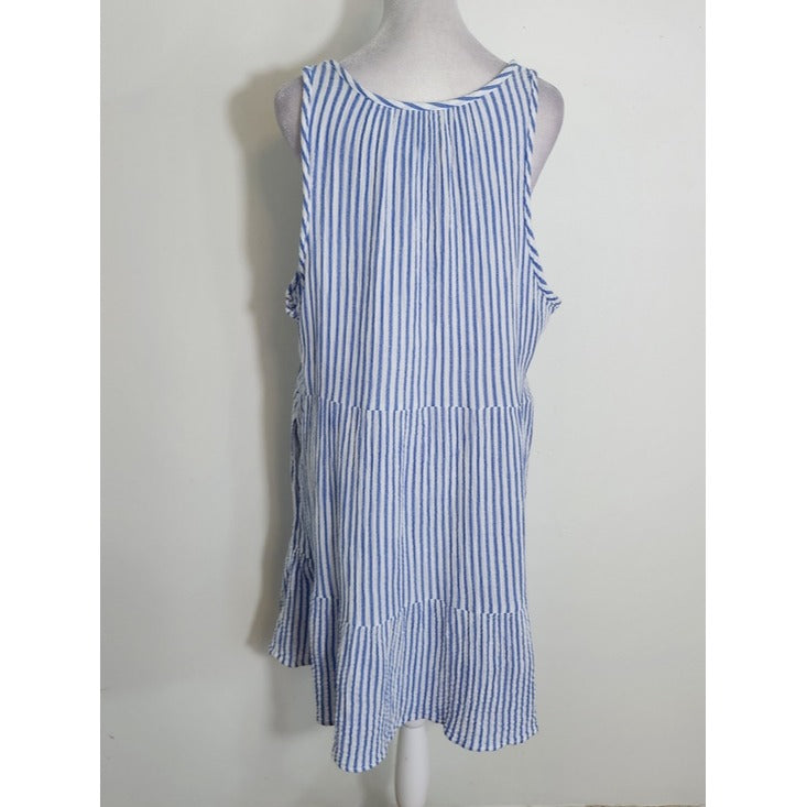 Universal Thread Blue and White Stripe Sleeveless Mini Dress Size XL