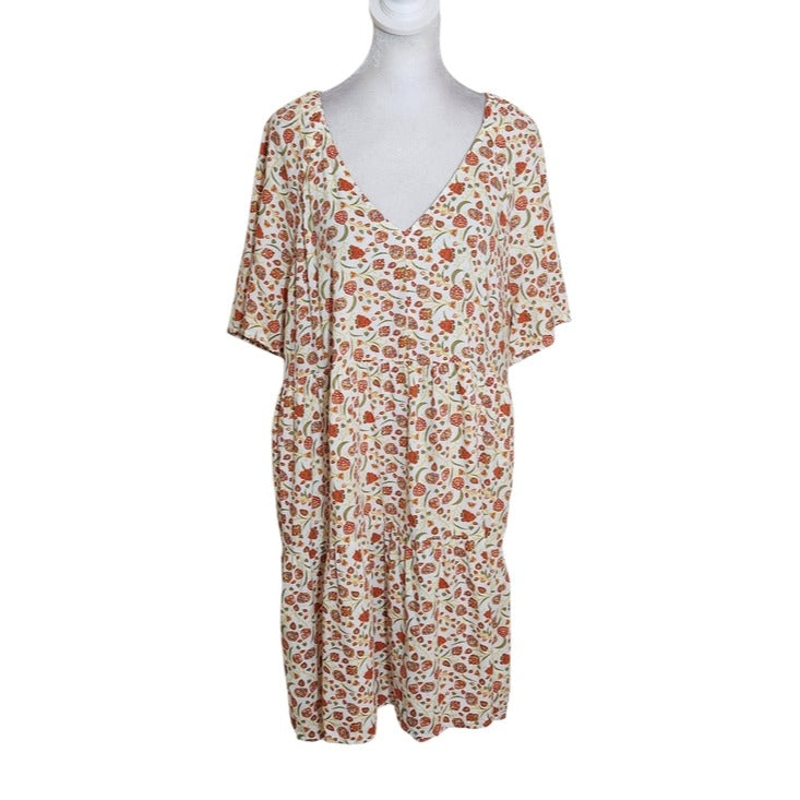 Old Navy White Floral Mini Dress Size Large
