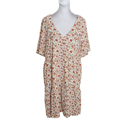 Old Navy White Floral Mini Dress Size Large