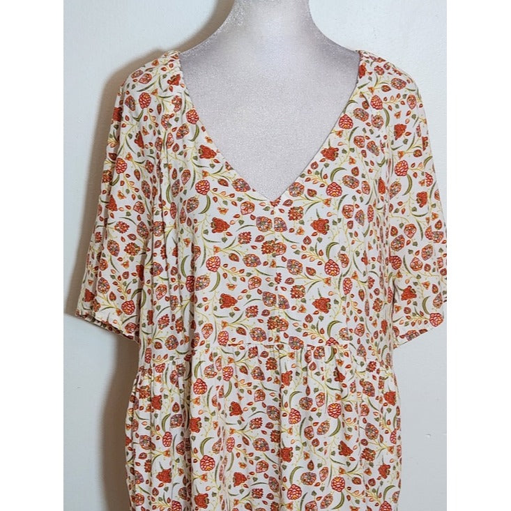 Old Navy White Floral Mini Dress Size Large