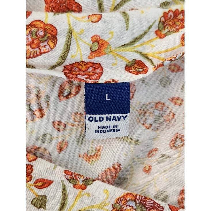 Old Navy White Floral Mini Dress Size Large
