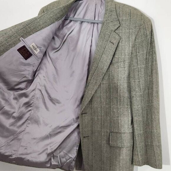 Jos. A. Bank Green Silk Tweed Sport Coat 40S wedding guest jacket Green Blazer