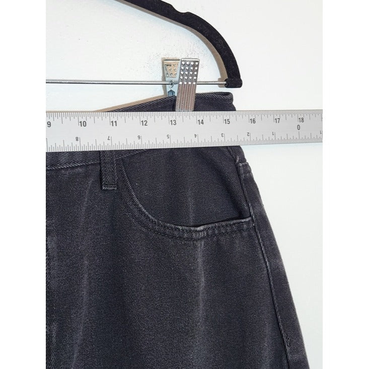 Cider Black Denim Midi Skirt with Side Slit Size Medium