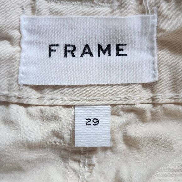 Frame Cream Cropped Barrel Pants Size 29