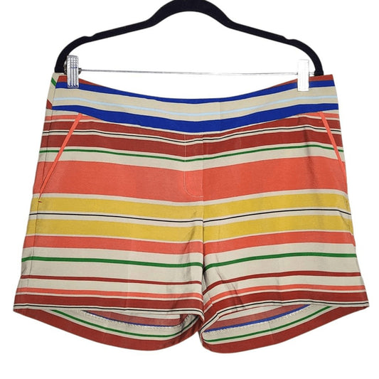 Outback Red Multi-Color Stripe Shorts Size 12 Colorful Striped Shorts