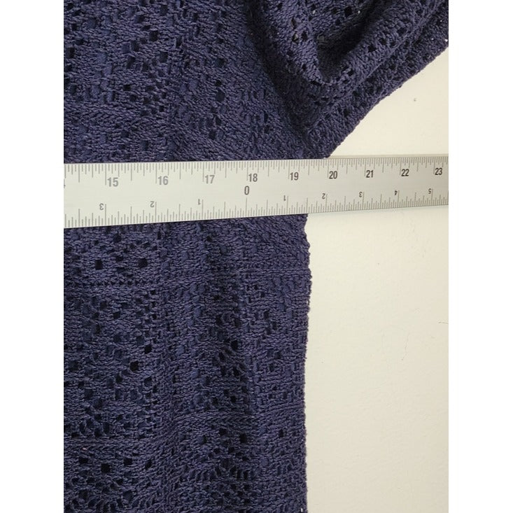 Chico's Navy Crochet Lace Cocktail Dress Size 2 Large Wedding Guest Dress