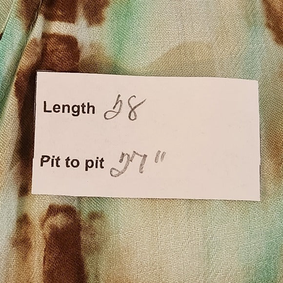 Chic Soul Green and Brown Tie-Dye Boho Blouse Size 2XL Green Tie-Dye Blouse