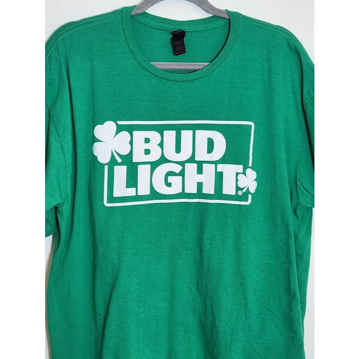 Gildan Green Bud Light Shamrock Graphic T-Shirt Size XL