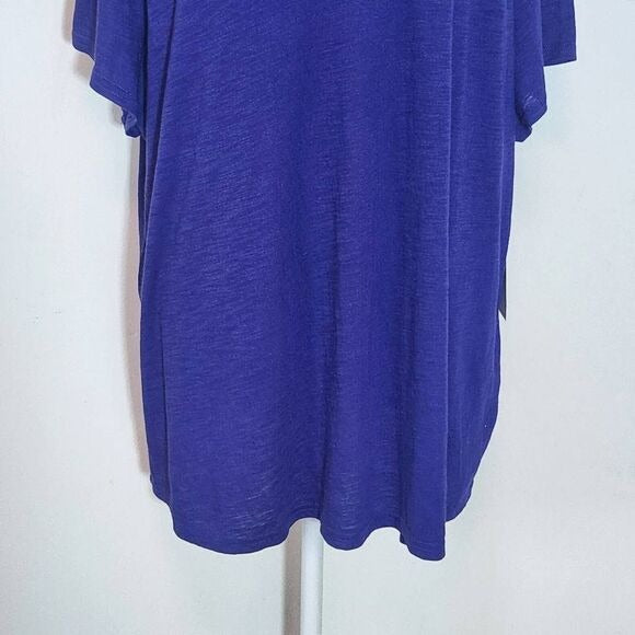 Liz Claiborne Purple T-Shirt with Crochet Lace Detail Size 2X Plus Size Tee New