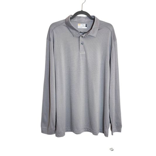 Nicklaus Gray Tonal Stripe Long Sleeve Golf Polo Size XL NWT