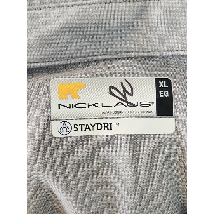 Nicklaus Gray Tonal Stripe Long Sleeve Golf Polo Size XL NWT